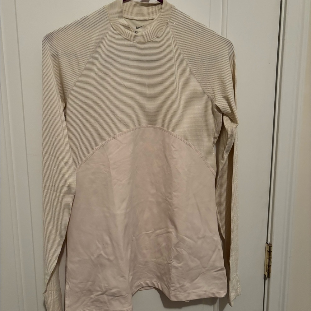 Nike Dri-FIT long sleeve Cream top women’s size medium